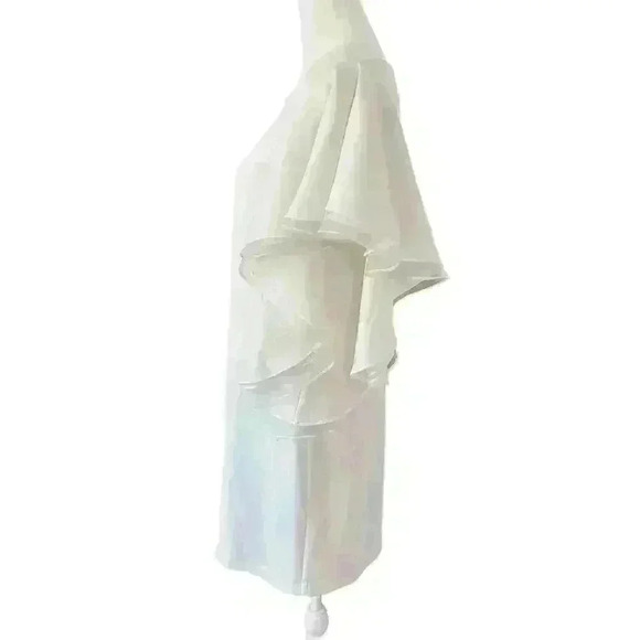 BCBG Maxazria Women’s Dress Size 2 White Ruffle Sleeve LWD Bride - Picture 2 of 11